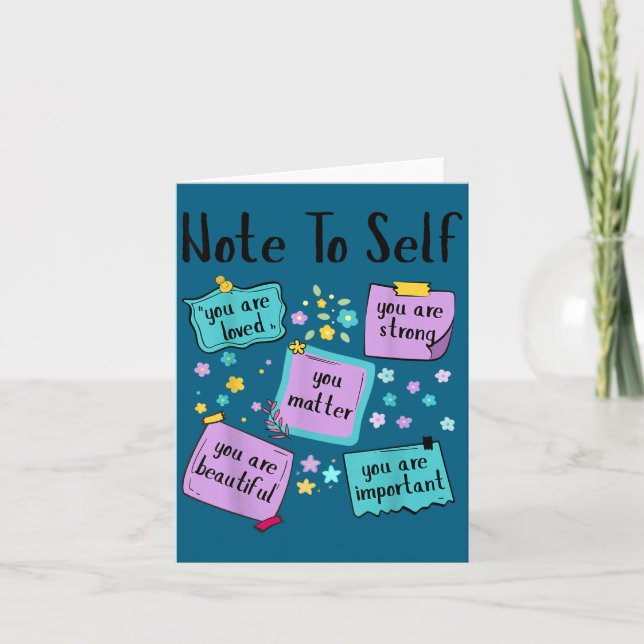 Note To Self You Suicide Prevention Awareness  Card (Front)
