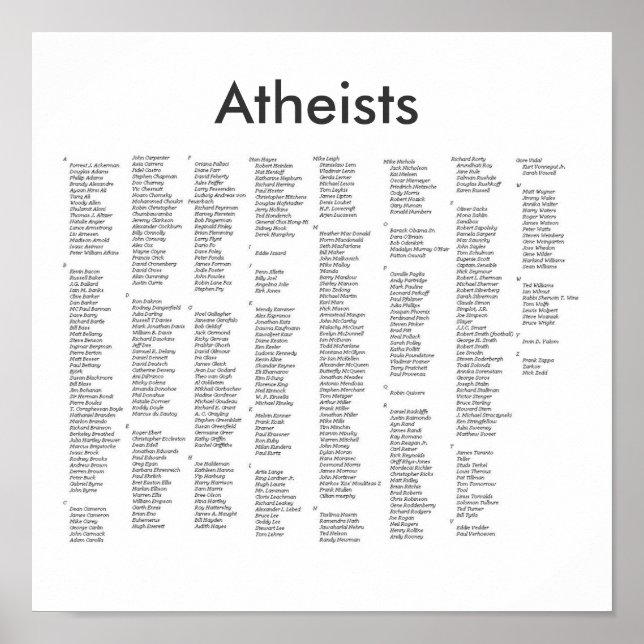 noteable atheists, Atheists Poster (Front)