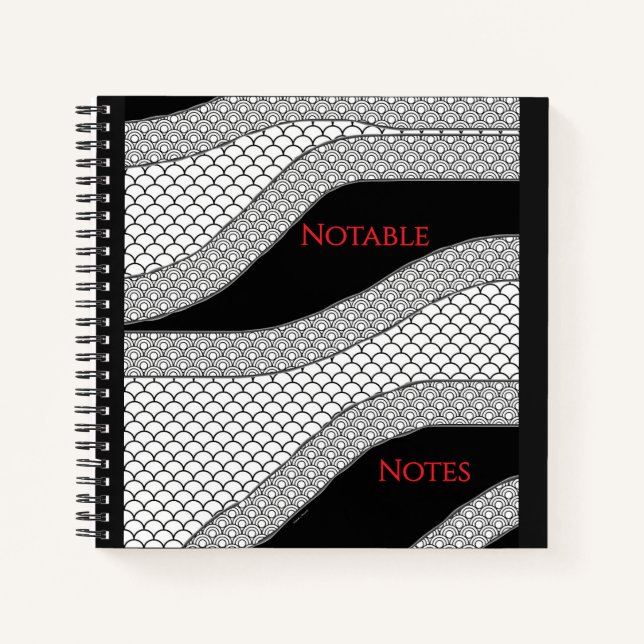Noteable Notes Black White Geo Notebook (Front)