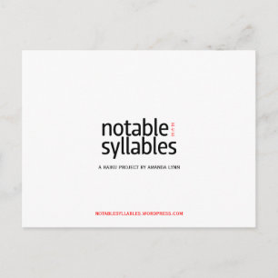 noteable syllables postcard