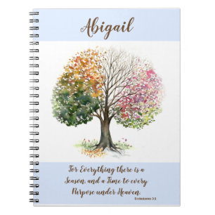 NOTEBOOK 4 SEASON TREE CUSTOMIZED & BIBLE VERSE