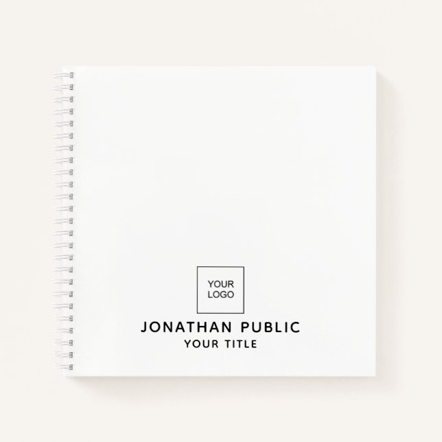 Notebook Add Company Logo Here Personalised (Front)