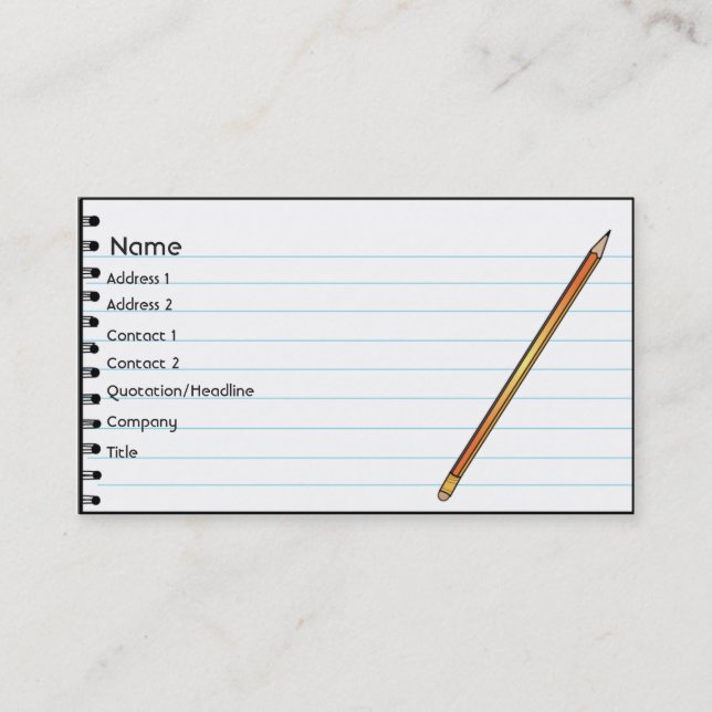 Notebook - Business Card (Front)