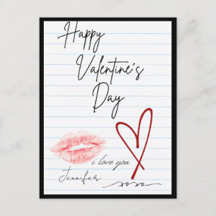 Notebook Confessions: Happy Valentine's Day, xoxo Holiday Postcard
