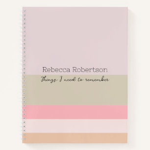 Notebook customable Name, lines of muted colours