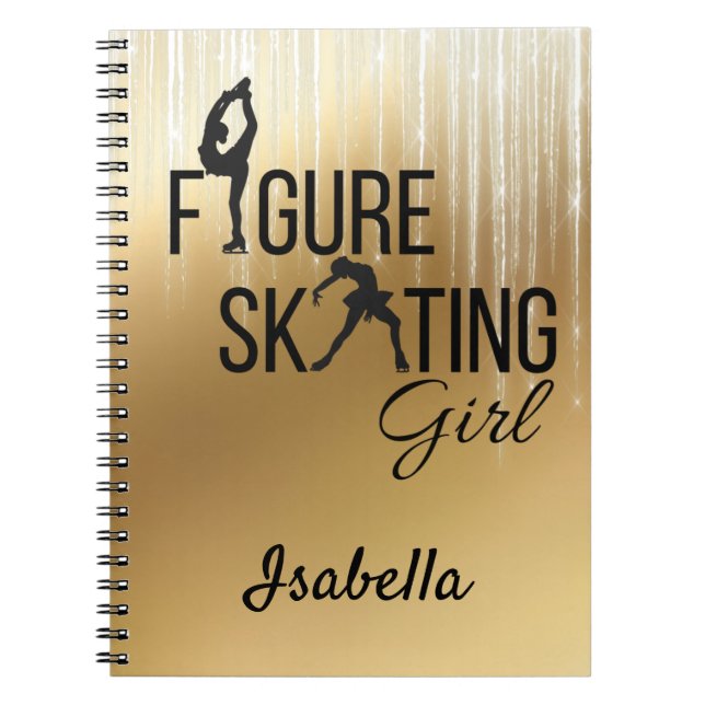 Notebook Figure skating girl Gold icicle (Front)