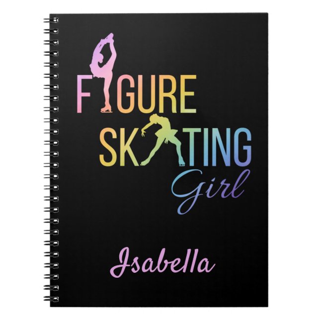 Notebook Figure skating girl rainbow pink (Front)