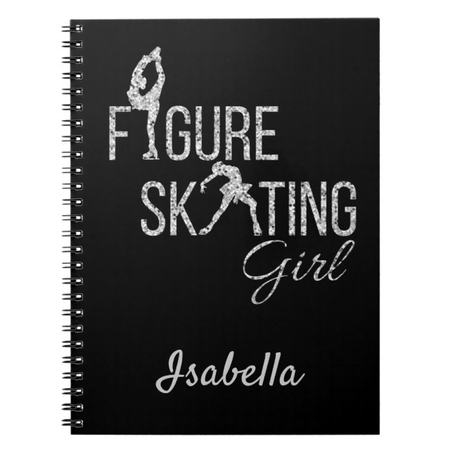 Notebook Figure skating girl silver sparkle (Front)