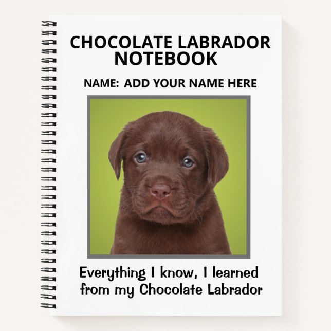 Notebook for Lovers of Chocolate Labradors (Front)