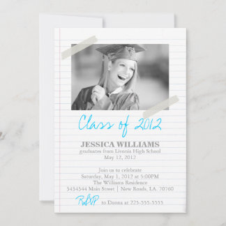 Notebook Graduation Party Invitation