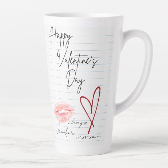 Notebook Happy Valentine's Day Latte Mug (Right)