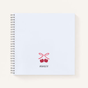 Notebook Journal   Sweet Cherry Bow Cute