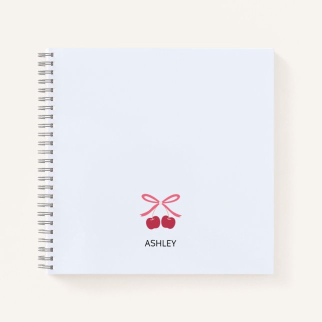 Notebook Journal | Sweet Cherry Bow Cute (Front)