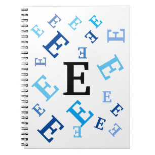 Notebook - Jumbled Blue Letters