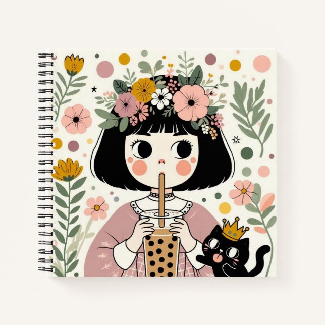 Notebook “Little Girl Bubble Tea“ (Front)