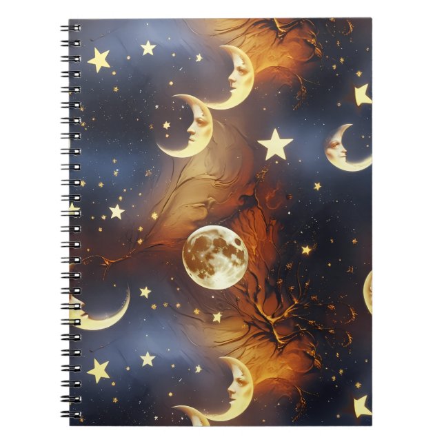 Notebook – Luxury Fiery Orange Celestial (Front)