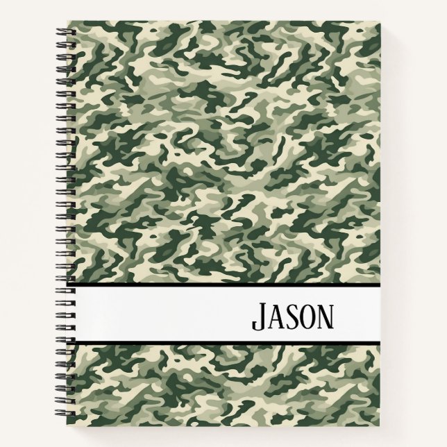 Notebook-Military Green Camo Notebook (Front)