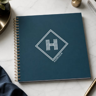 Notebook   Modern Geometric Monogram Initial