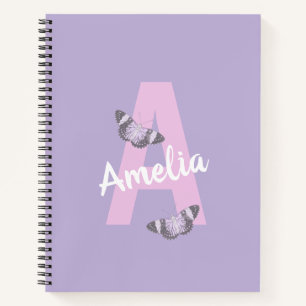 Notebook   Monogram Personalised with Butterflies