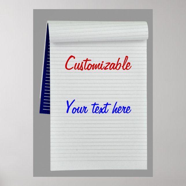 Notebook Notes Customisable Poster (Front)
