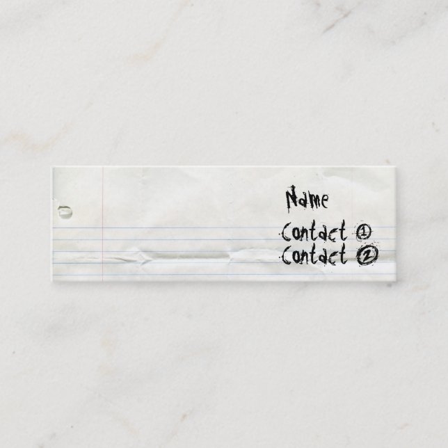 Notebook Paper Business Cards (Front)