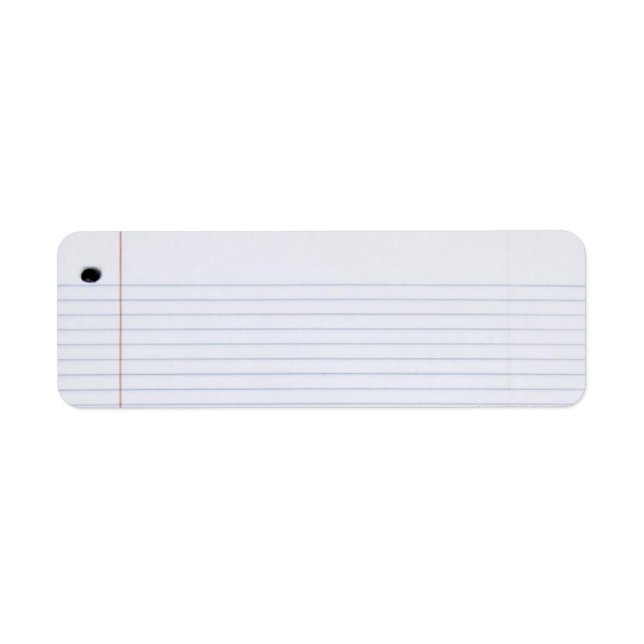 Notebook Paper Label Return Address Label (Front)