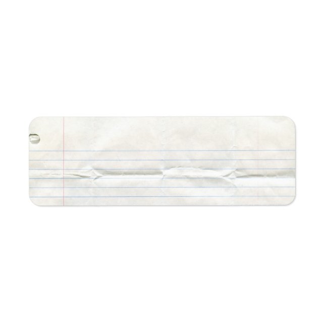 Notebook Paper Label Return Address Label (Front)