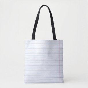 Notebook paper paper texture lines tote bag