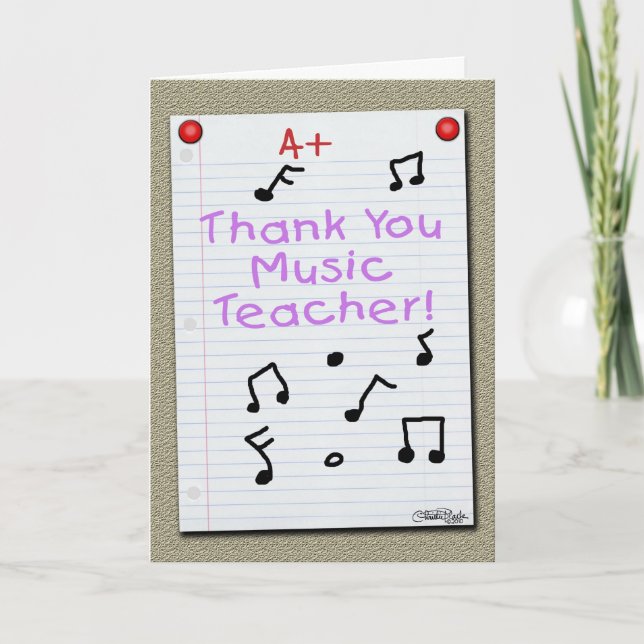 Notebook Paper  Thank You Music Teacher (Front)