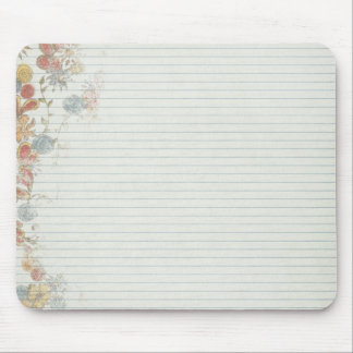 Notebook paper with flower mouse pad