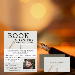 Notebook & Pencil Writers Book Signing Advertising Flyer