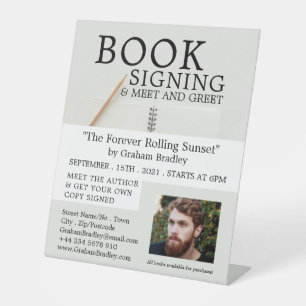 Notebook & Pencil Writers Book Signing Advertising Pedestal Sign