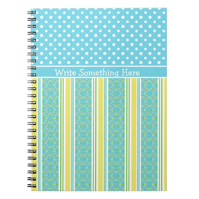 Notebook: Personalise: Daffodils, Stripes, Polkas Notebook (Front)