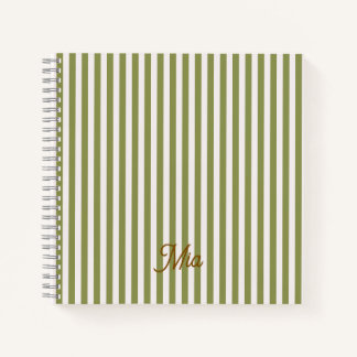 Notebook Personalised Striped Custom Name