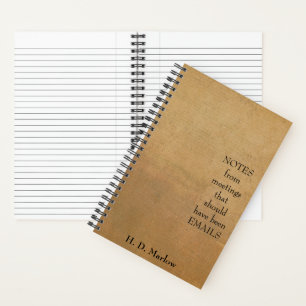 Notebook, personalised vintage look and fun quote notebook