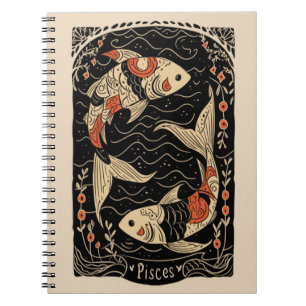Notebook Pisces Celestial Zodiac Art