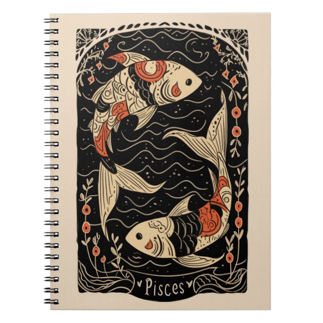 Notebook Pisces Celestial Zodiac Art (Front)