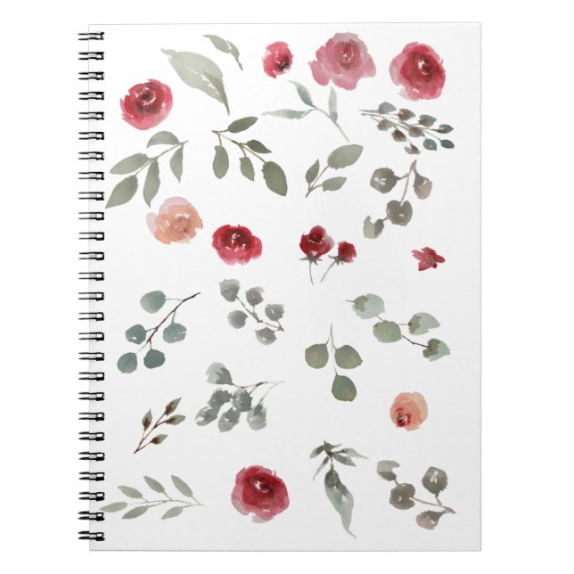 Notebook, rose, red, flowers, floral iPad A Notebook (Front)