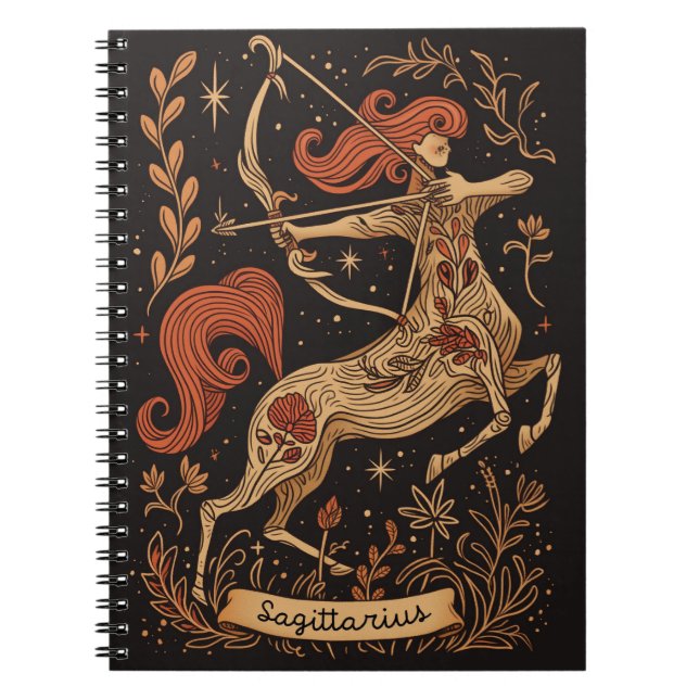Notebook Sagittarius Celestial Zodiac Art (Front)