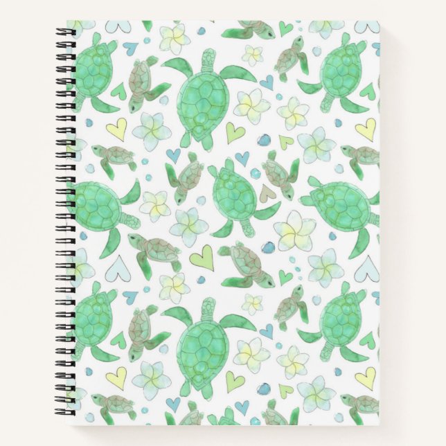 Notebook Sea Turtle Watercolor Illustration Journa (Front)