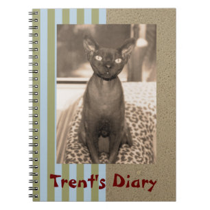 Notebook   Sepia Photo Devon Rex Cat