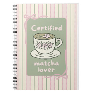 notebook spiral cute matcha greentea drink