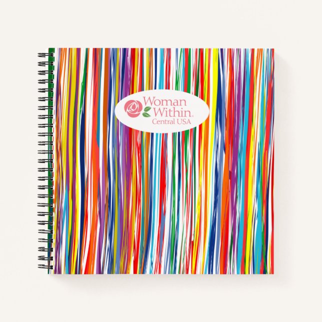 Notebook, Spiral Rainbow colours WWC Logo Notebook (Front)