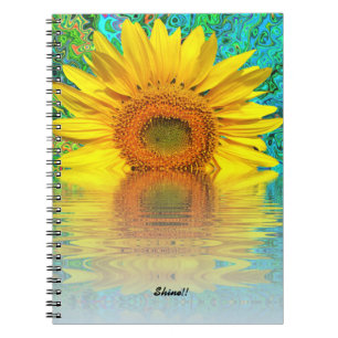 Notebook: Sunflower with colour burst Notebook