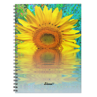 Notebook:  Sunflower with colour burst Notebook