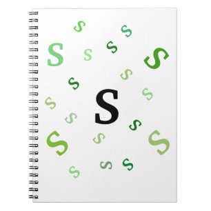 Notebook - Tumbled Green Letters