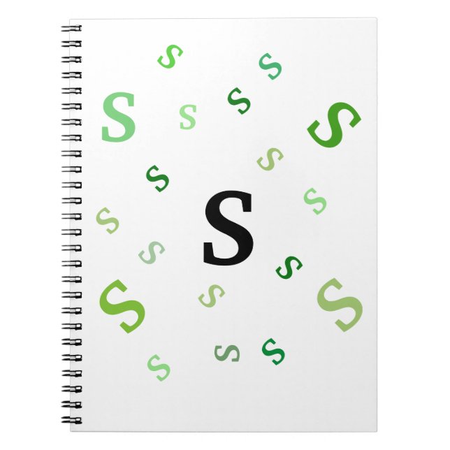 Notebook - Tumbled Green Letters (Front)