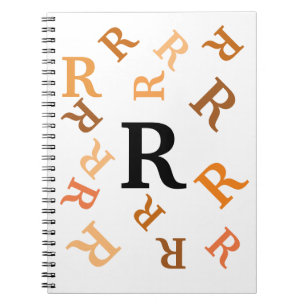 Notebook - Tumbled Orange Letters