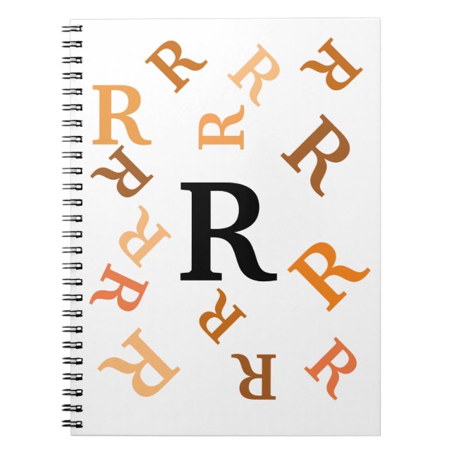 Notebook - Tumbled Orange Letters (Front)