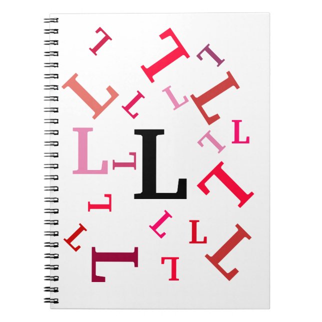 Notebook - Tumbled Red Letters (Front)